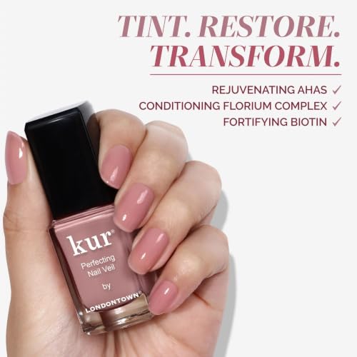 LONDONTOWN Violet Mauve Perfecting Nail Veil - Sheer Tint & Strengthener, 0.4 Fl Oz