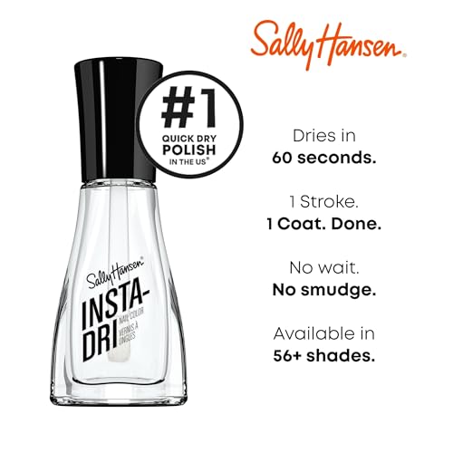 Sally Hansen Insta-Dri Clear Nail Polish - Quick Dry, Long Lasting Shine