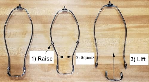 7-Inch Brass Plated Steel Lamp Harp Holder for Table & Floor Lamps