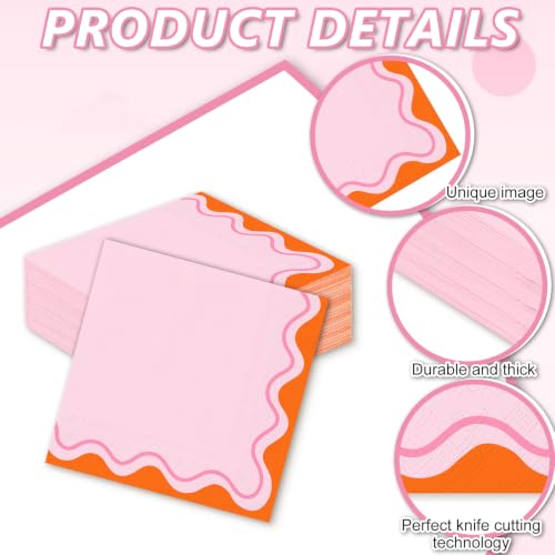 Whaline 50Pcs Scallop Disposable Cocktail Napkins - Summer Party Supplies