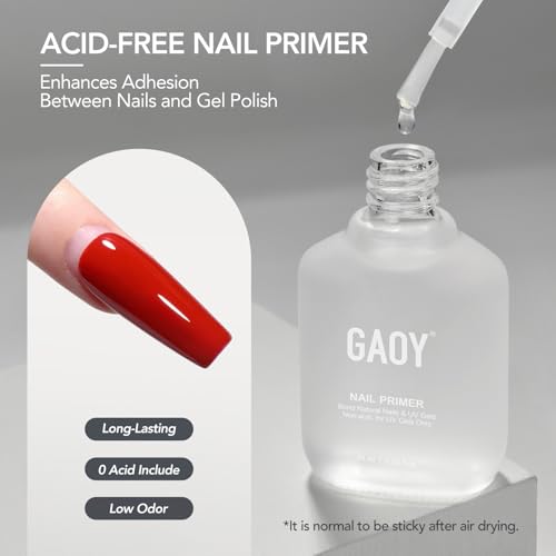 GAOY Acid-Free Nail Primer 16ml for Acrylic & Gel Polish