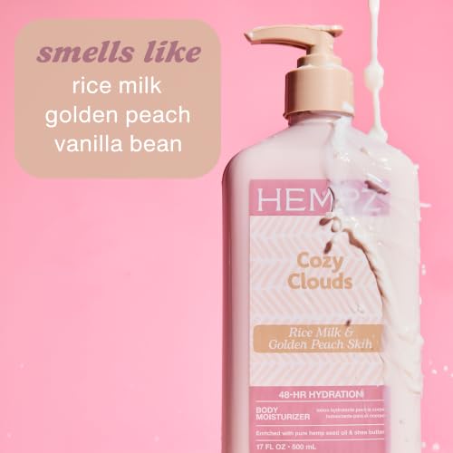 Hempz Cozy Clouds Body Lotion 17oz - Rice Milk & Golden Peach | Moisturizing & Nourishing