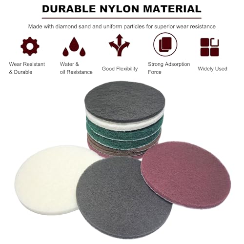 6-Inch Multipurpose Scouring Pads - 10 Pack, Multi-Grit for Cleaning