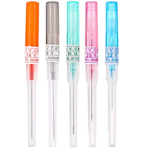 IV Catheter Needles Kit 5PCS Mix Piercing Needles for IV Start & Body Piercing