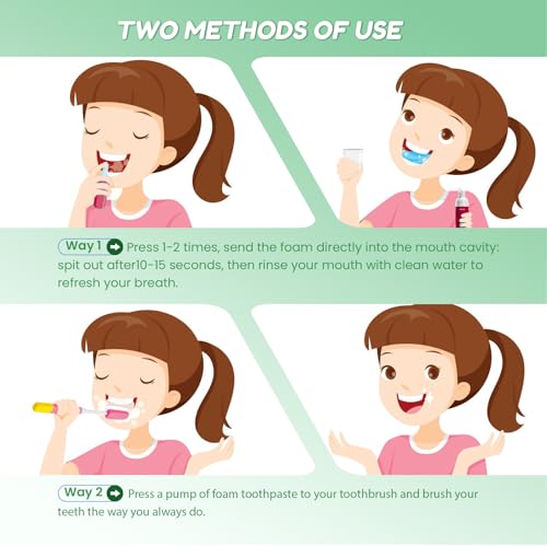 PVOGRT Kids Fluoride-Free Foam Toothpaste - 4 Pack Mint Oral Care Set