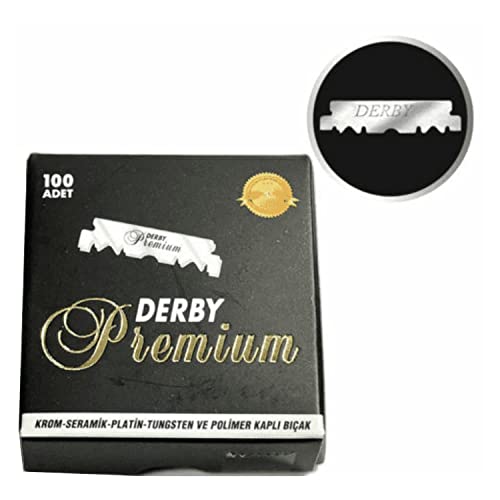 Derby Premium Single Edge Razor Blades - Sharp, Coated Safety Blades (3 Pack)