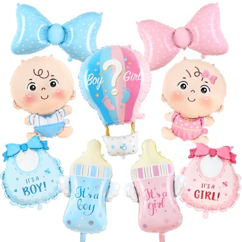 Gender Reveal Balloon Decoration Set - 9 Pcs with Boy & Girl Balloons