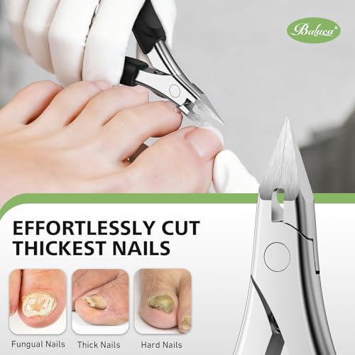 Baluca Heavy Duty Toenail Clippers for Thick Nails & Ingrown - Black