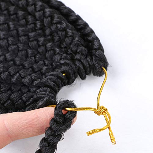 10 Inch Crochet Box Braids with Curly Ends - 6 Packs (1B) for Black Women