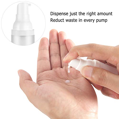 6-Pack 20ml Airless Travel Pump Bottles - Refillable & Leak-Proof