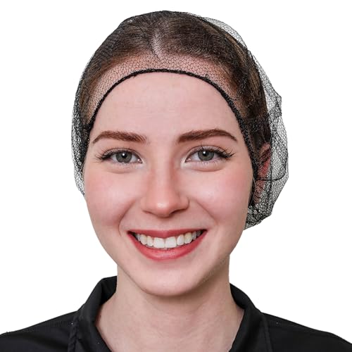 Disposable Honeycomb Nylon Hair Nets - 1,000 Count, Breathable in Black, Blue, Brown, White (18” to 28”)