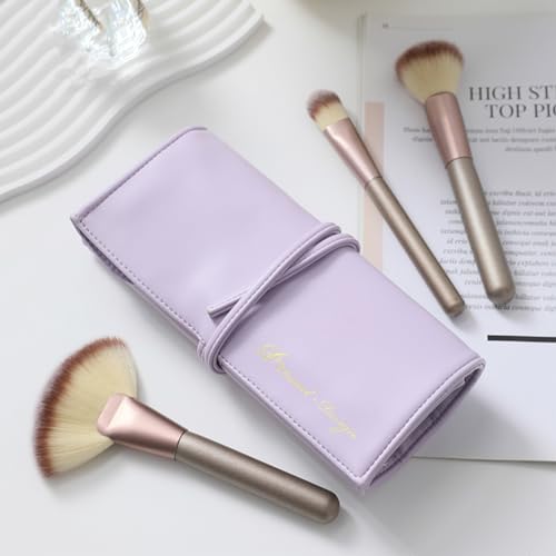 VanFn Purple Travel Makeup Brush Organizer Bag - Roll Up Design