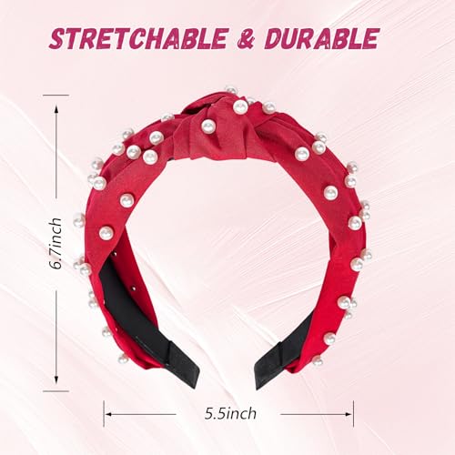 AWAYTR Wide Knotted Headbands for Women - 4 Piece Fabric Hair Accessory Set