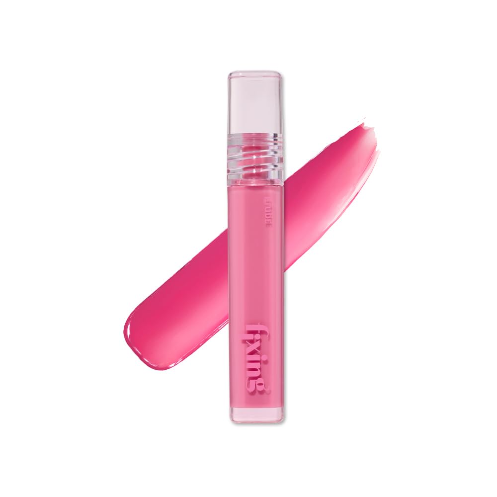 ETUDE Glow Fixing Tint #7 Cold Fuchsia - Non-Sticky Lip Stain | Moisturizing Glossy Shine for Dry Lips