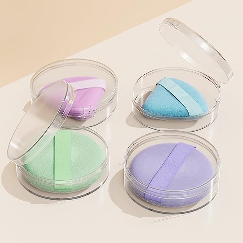 Freeasy Makeup Puff Case Set - 4 Protective Containers for Travel