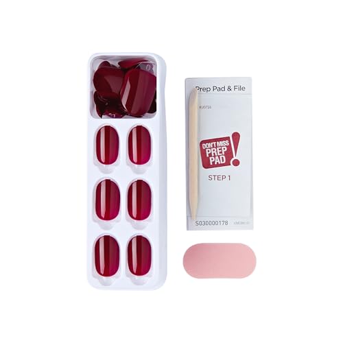 imPRESS No Glue Press On Nails - Maplewood Red, Short Size, Oval Shape (Pack of 2)
