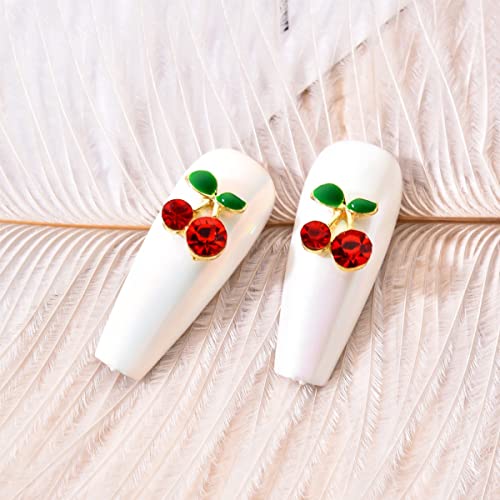 40 Pcs 3D Cherry Nail Charms - Rhinestone Nail Art Gems
