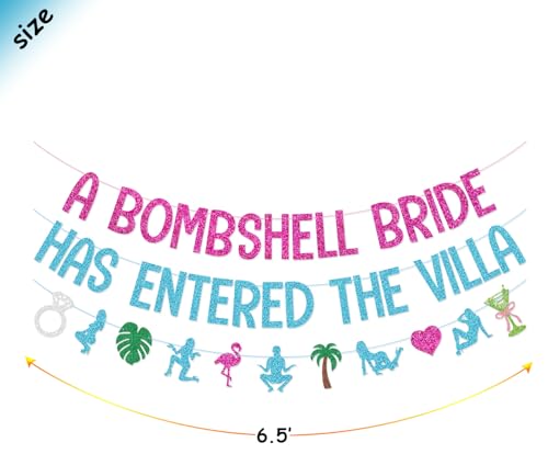 Bombshell Bride Banner Garland for Tropical Bachelorette Party