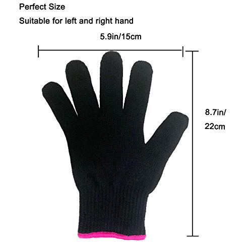 Heat Resistant Hair Styling Gloves - 2 Pack, One Size Fits All