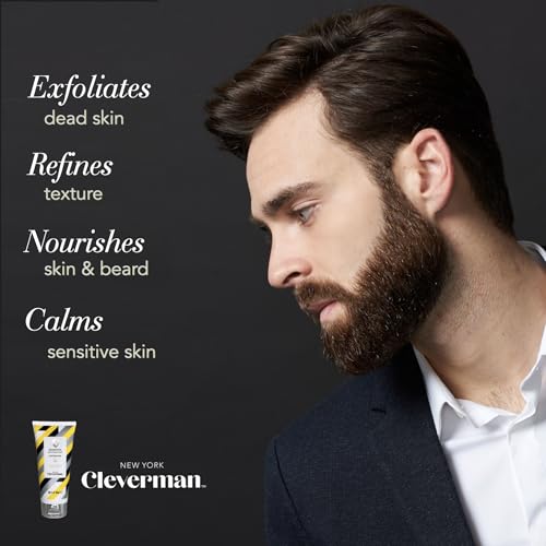 Cleverman Sensitive Face & Beard Scrub 100ml - Gentle Exfoliating Cleanser for Men