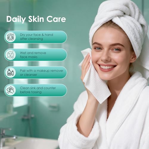 Ultra Soft Disposable Face Towels XL - 10"x12" for Sensitive Skin