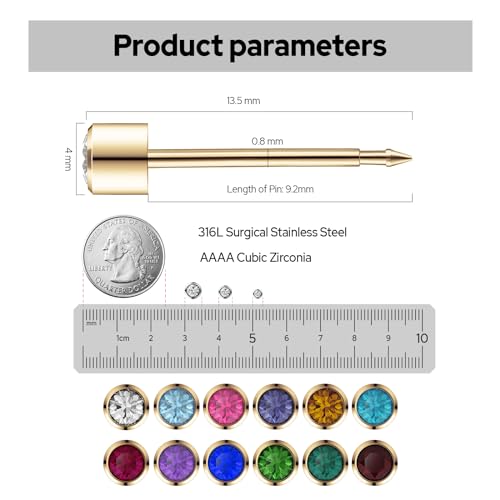 Gold Ear Piercing Kit - 4mm Disposable Gun with Safety Back