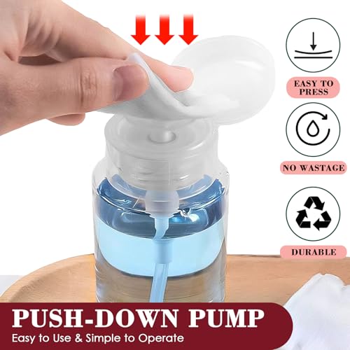 4 Pack Push Down Pump Dispenser Bottles for Acetone & Liquids