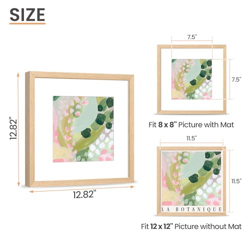 Upsimples 12x12 Natural Solid Wood Picture Frame for Nursery Decor