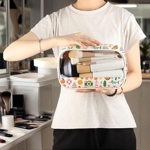 Miami Travel Cosmetic Bag - Waterproof Canvas Zipper Pouch Organizer