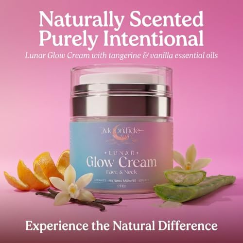 Moontide Beauty Lunar Glow Brightening Face and Neck Moisturizer, 1.9 Oz