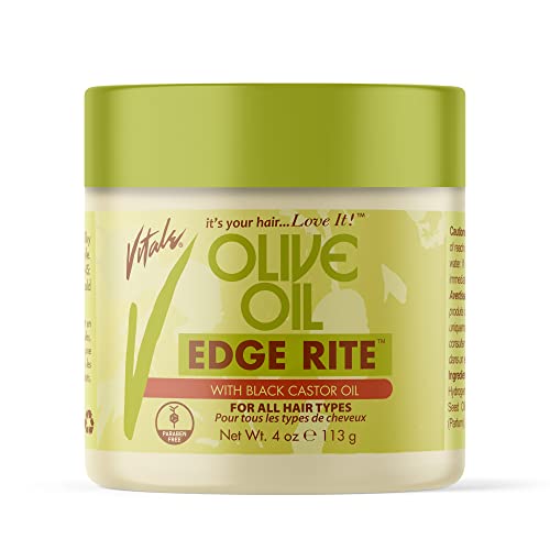 VITALE Olive Oil Edge Control 3.5 Oz for Hair Styling & Shine