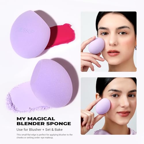 Jessup Purple 3-Piece Makeup Sponge Set | Ultra-Soft & Reusable