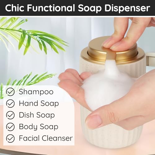 Segbeauty Foam Soap Dispenser Refillable, 10.8oz Ceramic Foaming Hand