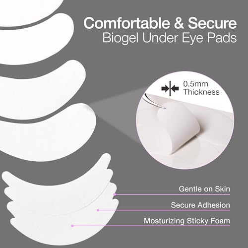CURACORO Biogel Under Eye Pads - 10 Pairs, Non-Slip Hydrogel for Sensitive Skin