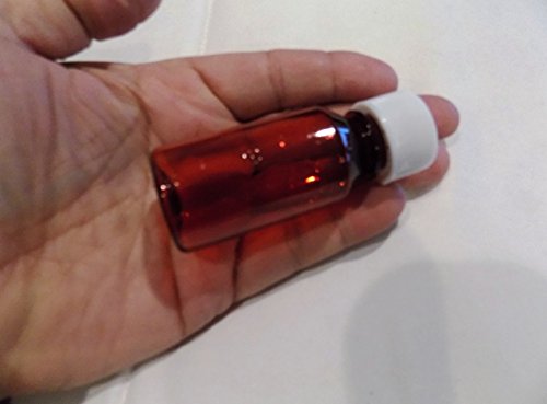 1oz Amber Plastic Travel Medicine Bottles with Child-Resistant Caps - 10 Pack