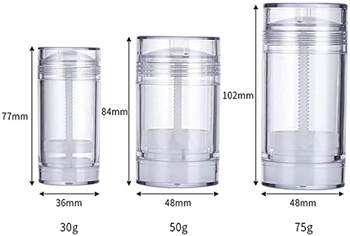 10 Pack 30ml Refillable Plastic Deodorant Containers for DIY Lip Balm