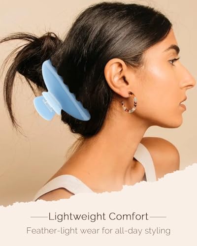 MAORULU Blue Large Acetate Claw Clip for Women - 4.3'' Strong Hold Hair Accessory