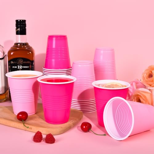 Vumdua 12 oz Pink Disposable Party Cups - Pack of 40 for Events