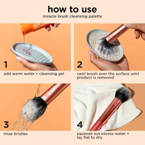 Real Techniques Miracle Brush Cleansing Palette with Gel - Deep Clean Makeup Brushes