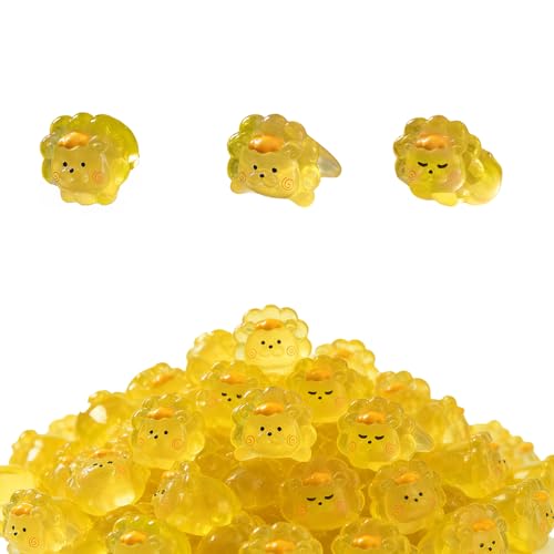 30Pcs Mini Luminous Resin Lion Figurines for Crafts & Decor