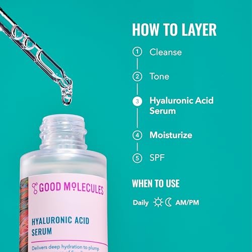 Good Molecules Hyaluronic Acid Serum - Hydrating Face Serum, 2.5 fl oz