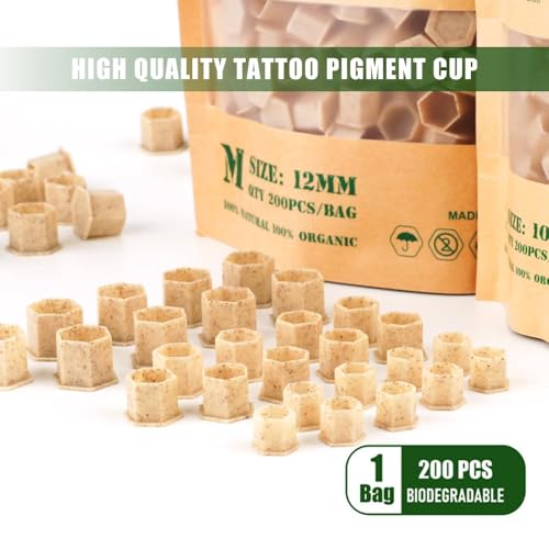 DGT Biodegradable Tattoo Ink Cups - Small Eco-Friendly Caps