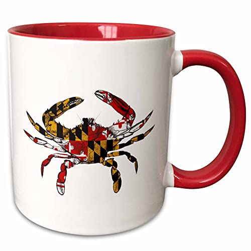 3dRose Maryland Crab Two-Tone Mug - 11oz Ceramic Coffee Cup