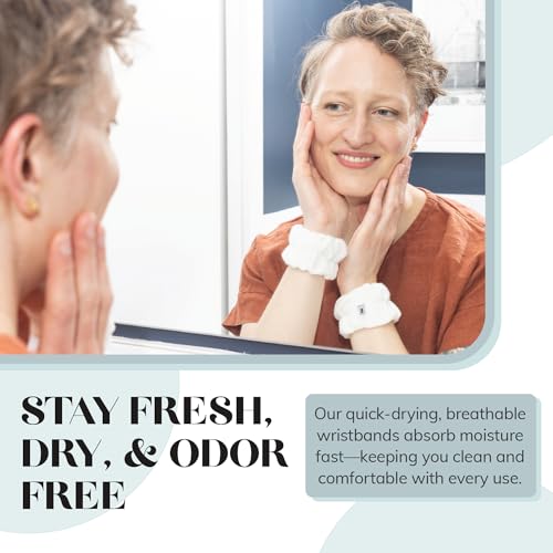 Drip Block Bamboo Wrist Bands for Washing Face, 6 Pack, Absorbent & Quick-Drying
