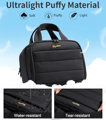 Bagstellar Large Quilted Travel Toiletry Bag - Puffy Makeup Organizer