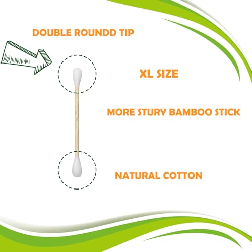 XL Bamboo Cotton Swabs - 252 Count Jumbo Cotton Buds