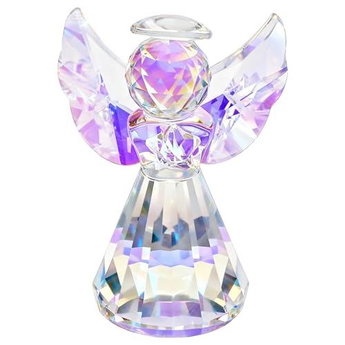 3-Inch Crystal Guardian Angel Figurine - Elegant Home Decor