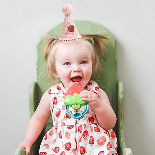 Handcrafted Strawberry Birthday Hat - Pink Party Headwear for 1st Birthday