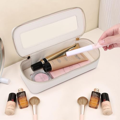Pinkmik Slim Clear Makeup Brush Bag - Waterproof Travel Cosmetic Case