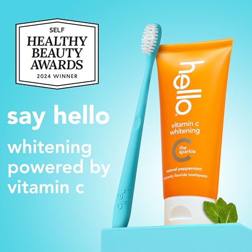 hello Vitamin C Whitening Toothpaste with Fluoride - 2 Pack, Natural Peppermint, SLS Free